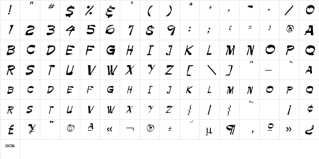 FFX Hard Handwriting Regular font glyphpreview