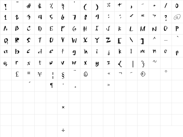 OneMiguel Shaded Regular font glyphpreview