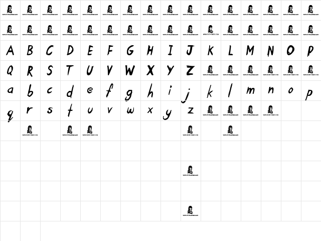 Tardy Kid Regular font glyphpreview