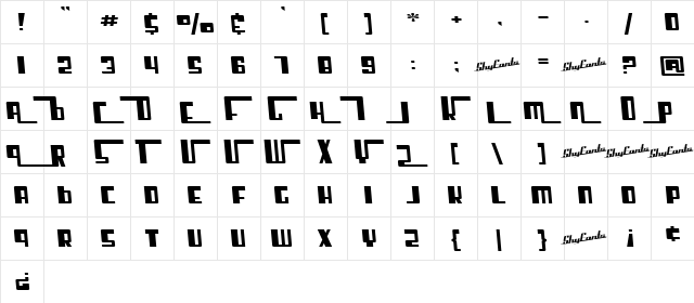 SF Cosmic Age Regular font glyphpreview
