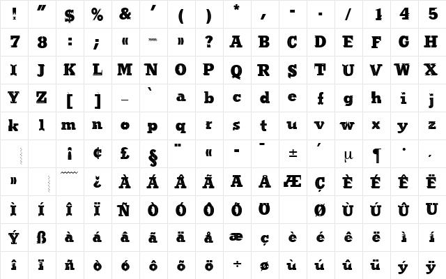 Steamdecor Regular font glyphpreview