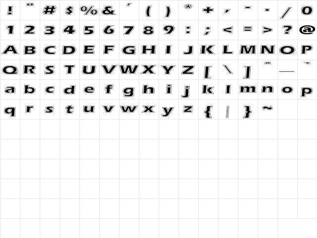 ErasContour Ex Regular font glyphpreview