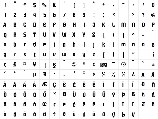 PloverExtrabold Regular font glyphpreview