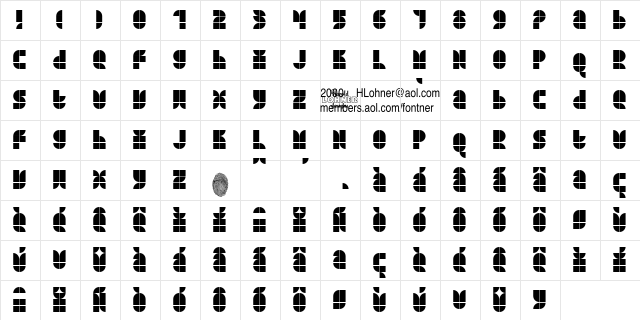 Quarterround Tile font glyphpreview