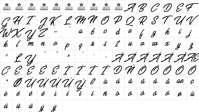 Sugar Kisses Personal Use Regular font glyphpreview