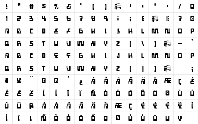 Tabletron Regular font glyphpreview