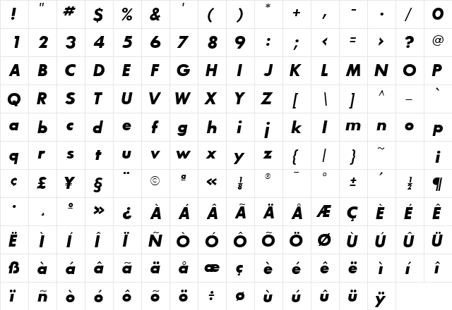 BouganBlackSSK BoldItalic font glyphpreview