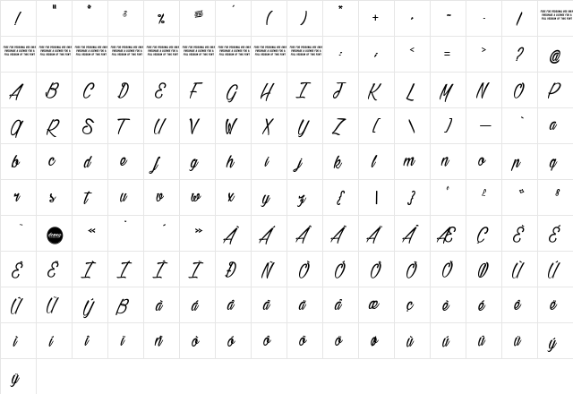 Gillie&Hilda Regular font glyphpreview