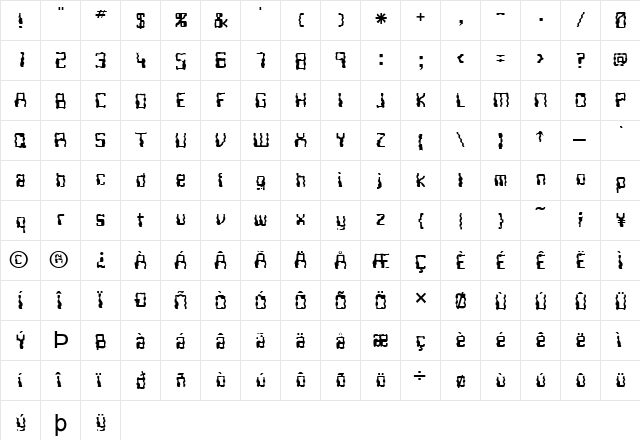 FZ DIGITAL 5 WAVEY Normal font glyphpreview