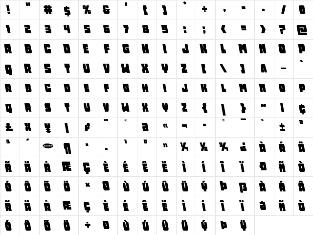 Opus Mundi Leftalic Italic font glyphpreview