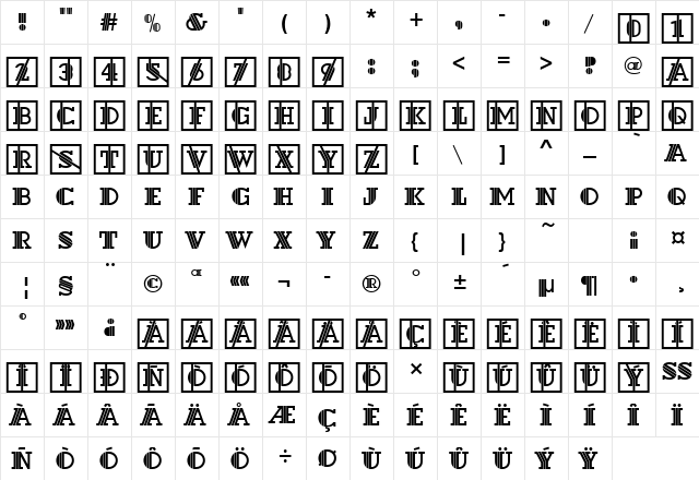 Dextor Becker Initials Regular font glyphpreview