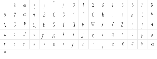 Tisdall Regular font glyphpreview