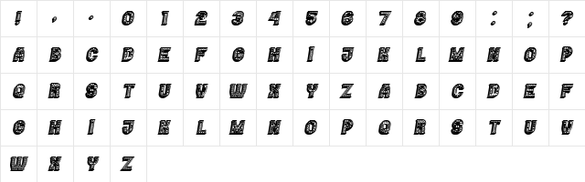 Casino 3D Filled Marquee Italic font glyphpreview