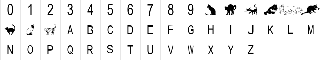 tungfont cat Regular font glyphpreview