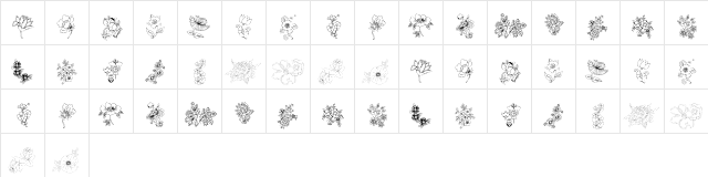 KR Floral Color Me 2 Regular font glyphpreview