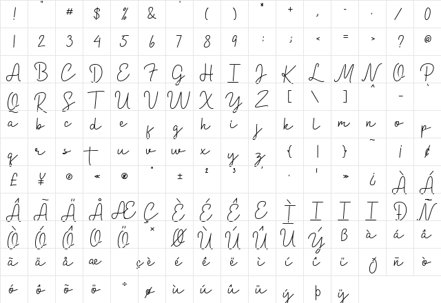 Milles Regular font glyphpreview