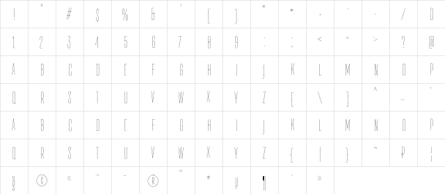 TT Directors DEMO Thin Rough Regular font glyphpreview
