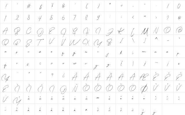 Radiohead Regular font glyphpreview
