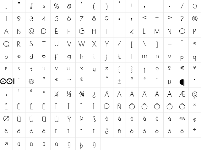 Souci Sans NF Regular font glyphpreview