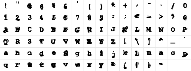 Tiptonian Regular font glyphpreview