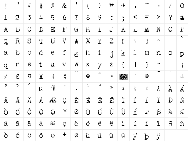 Apoplex Regular font glyphpreview