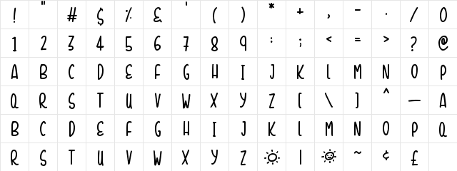 Sunshine Smiles Regular font glyphpreview