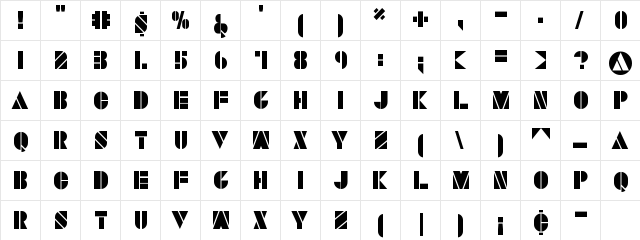 SAVARO STENCIL Regular font glyphpreview