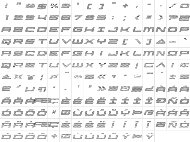 Pocket Ball 3D Italic Italic font glyphpreview