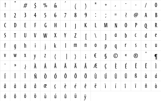 CarrefourUltraCond Medium font glyphpreview
