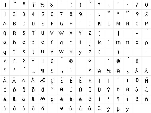 CitizenLight Regular font glyphpreview