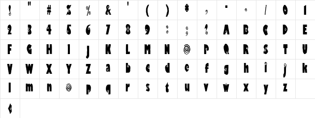 VertigoCondensed Regular font glyphpreview