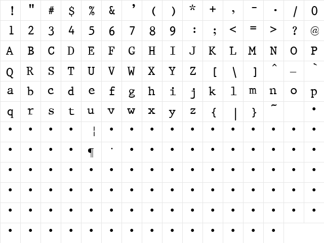 Fuzzy 2 Regular font glyphpreview