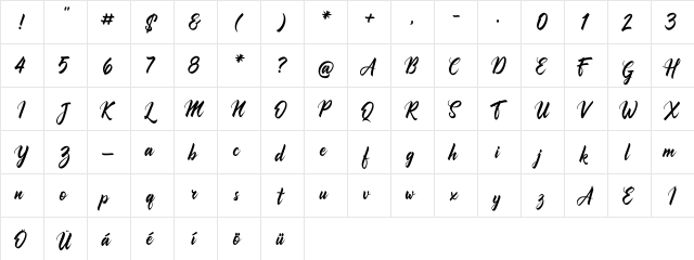 Comebro Regular font glyphpreview