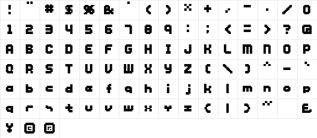 SHAKAGRAPHICS 12 font glyphpreview