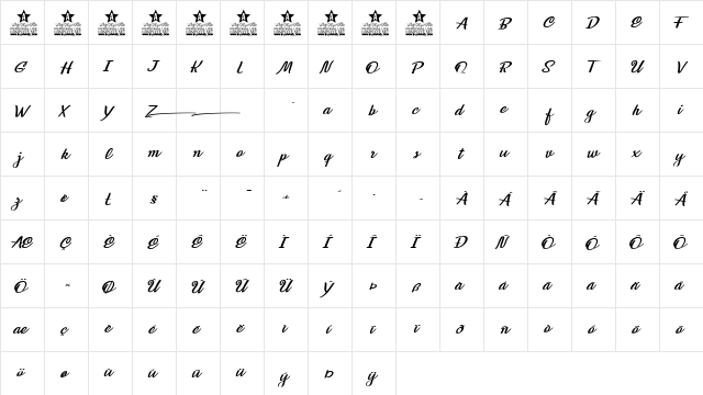 Superworld Personal Use Regular font glyphpreview