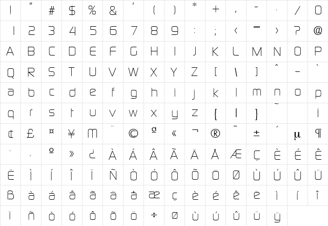 Digital-Serial DB Regular font glyphpreview