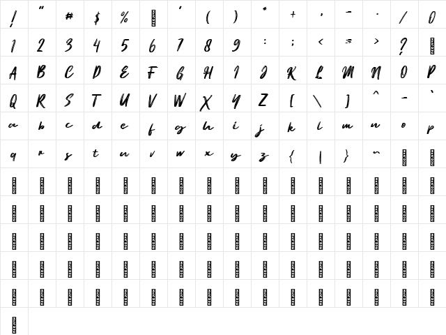 Ematodas Regular font glyphpreview