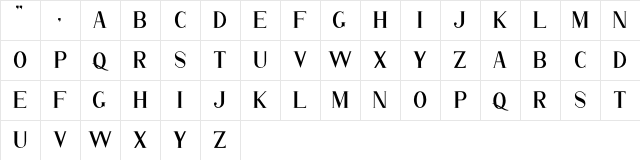 ROMANTICE Regular font glyphpreview