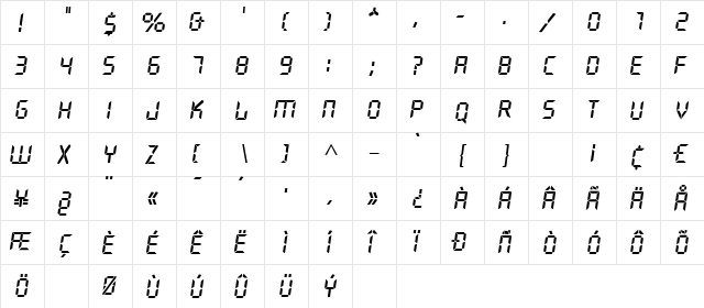 QuiverItal Regular font glyphpreview