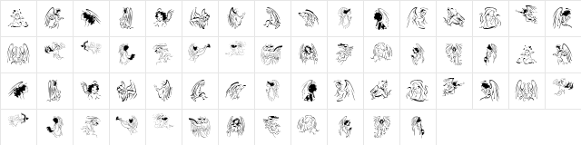 Angelinos Regular font glyphpreview