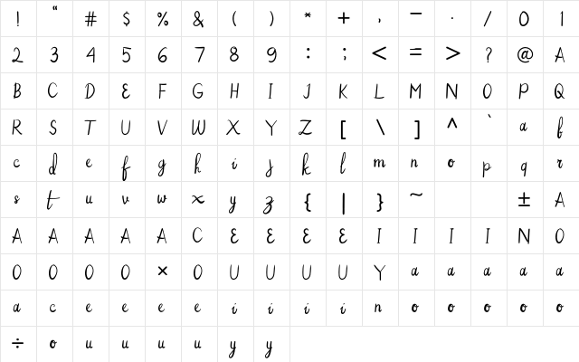 Aishafah5 Regular font glyphpreview