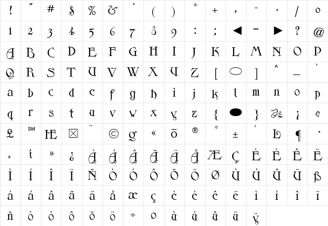 Cg Medium font glyphpreview