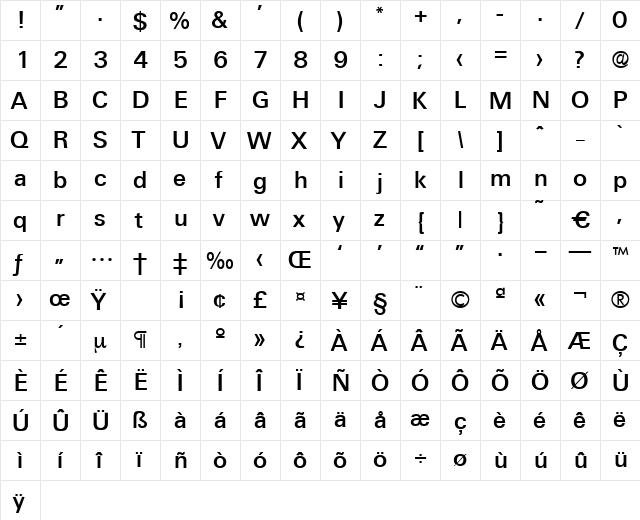 Ultimate-Medium Regular font glyphpreview