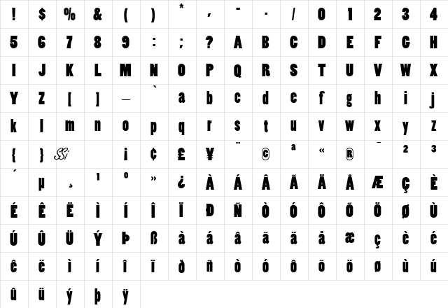 Slot SSi Black font glyphpreview