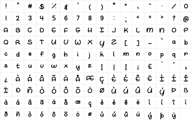 Oh Whale Regular font glyphpreview