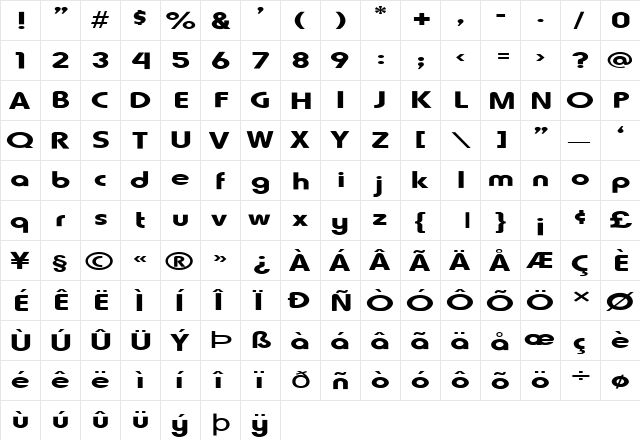 FZ BASIC 7 EX Normal font glyphpreview