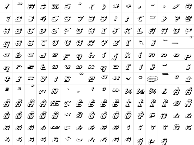 Ensign Flandry LasShad Italic LasShad Italic font glyphpreview