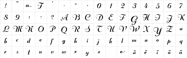 Troubadour Plain Normal font glyphpreview