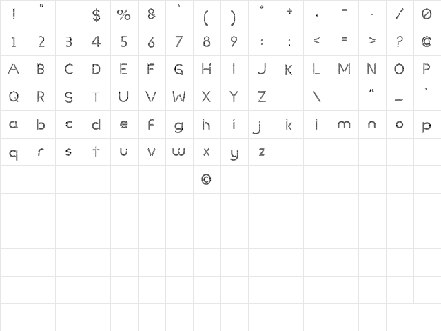 Slinked Regular font glyphpreview