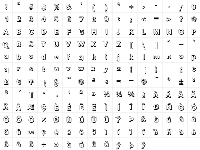 TomBeckerShadow-Medium Normal font glyphpreview